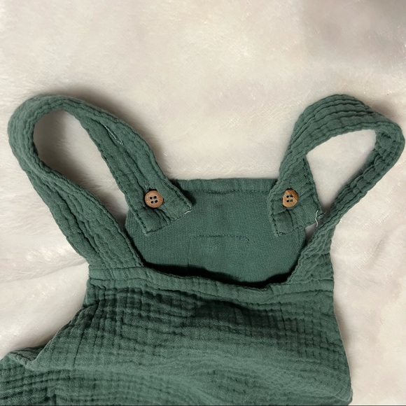 Zara Baby 3-4 Years Unisex Boys Girls Cotton Gauze Teal Green Romper 3T 4T - Picture 4 of 8